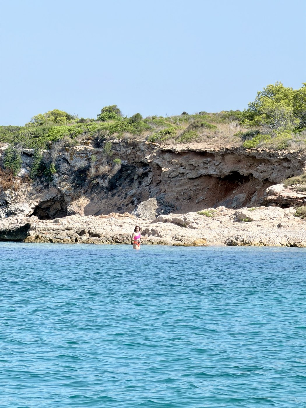 Una cala de roca y pinos en la costa de Mallorca